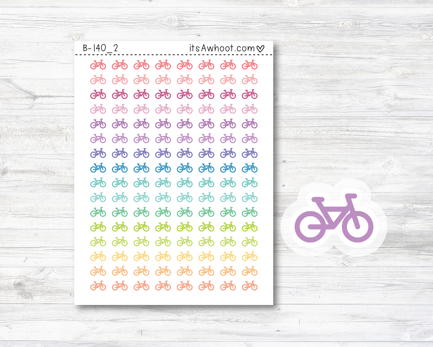 Biking Planner Stickers, Biking icon Stickers - Mini .25" Tall - SMALL DECO SHEET (B140_2)
