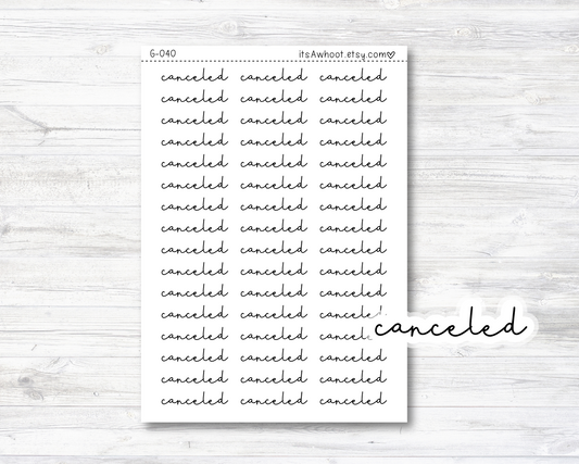 Canceled Script Planner Stickers, Canceled Stickers (G040)