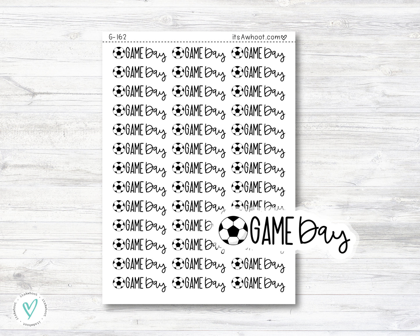 Soccer Game Day Planner Stickers (G162)