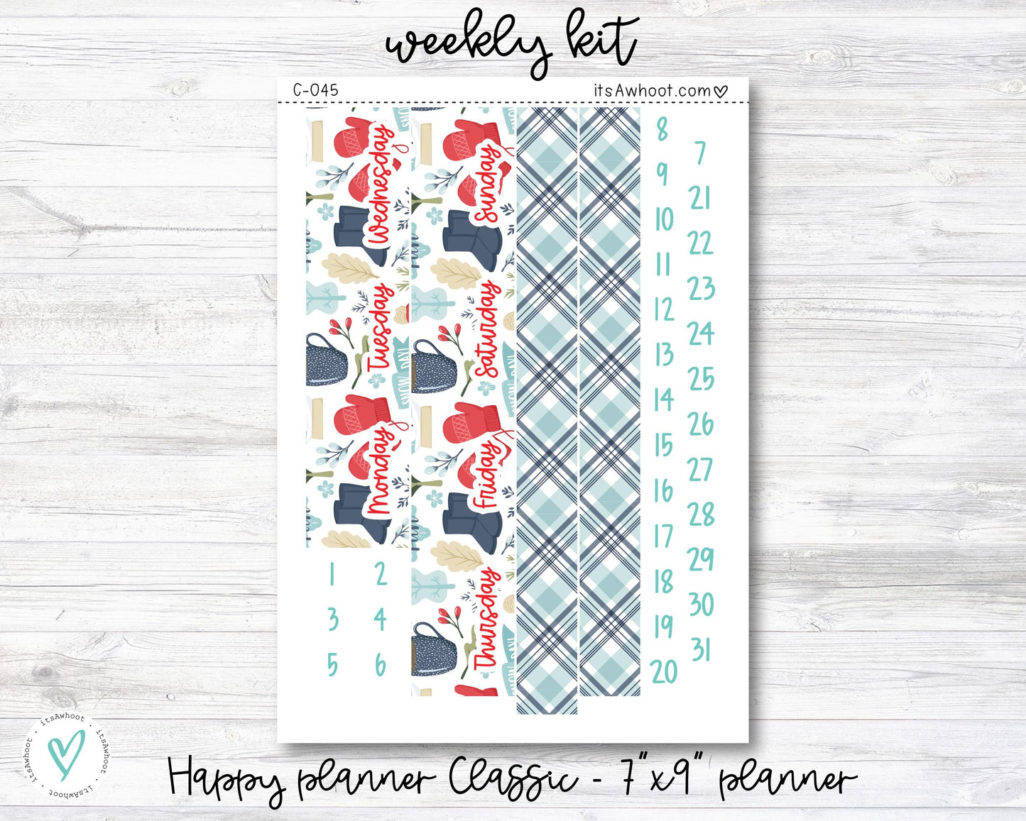 WEEKLY Kit Planner Stickers - "Warm Thoughts" - Happy Planner CLASSIC / 7"x9" - Vertical (C045)