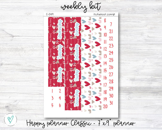 WEEKLY Kit Planner Stickers - "Valentine's Day" - Happy Planner CLASSIC / 7"x9" - Vertical (C049)
