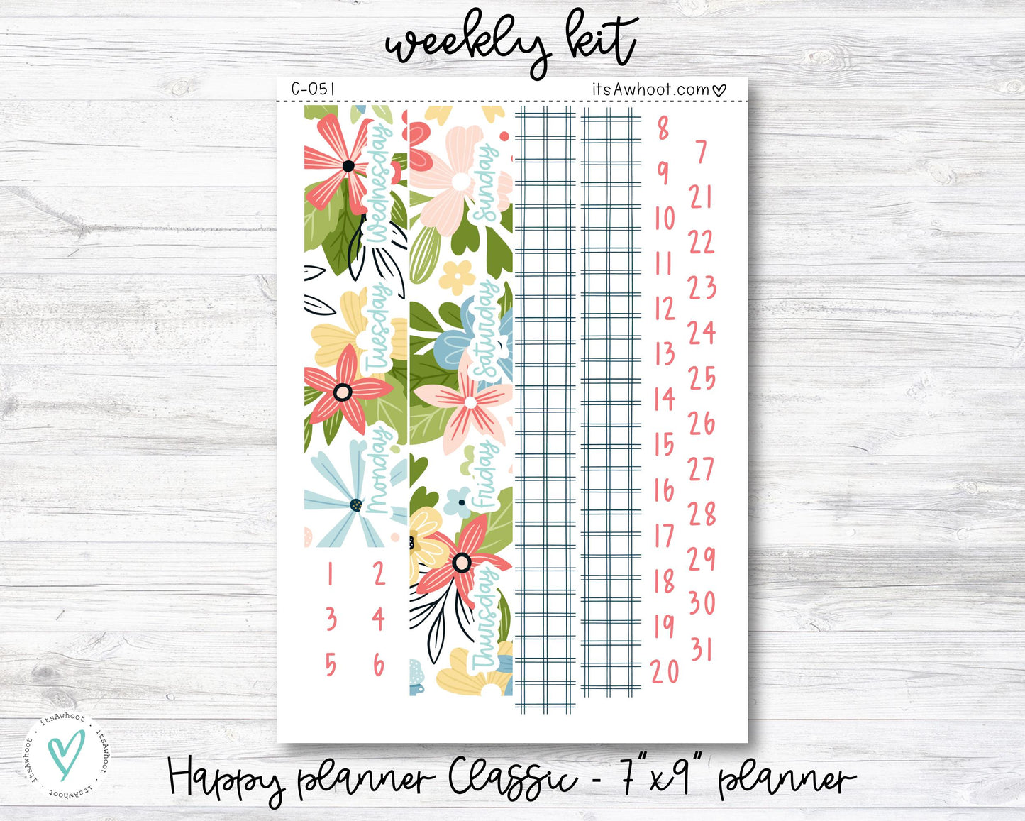 WEEKLY Kit Planner Stickers - "Spring Ahead" - Happy Planner CLASSIC / 7"x9" - Vertical (C051)