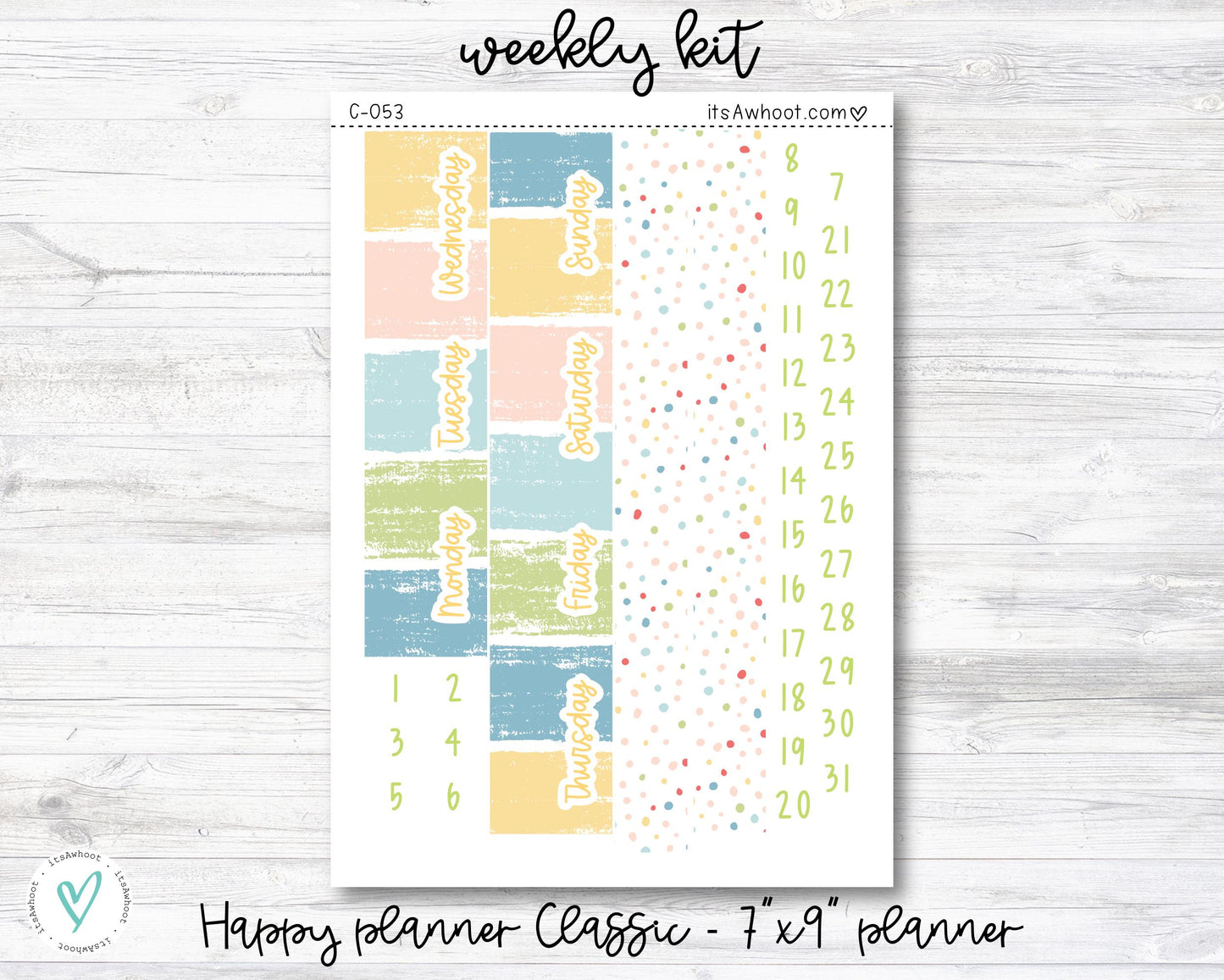WEEKLY Kit Planner Stickers - "Spring Ahead" - Happy Planner CLASSIC / 7"x9" - Vertical (C053)