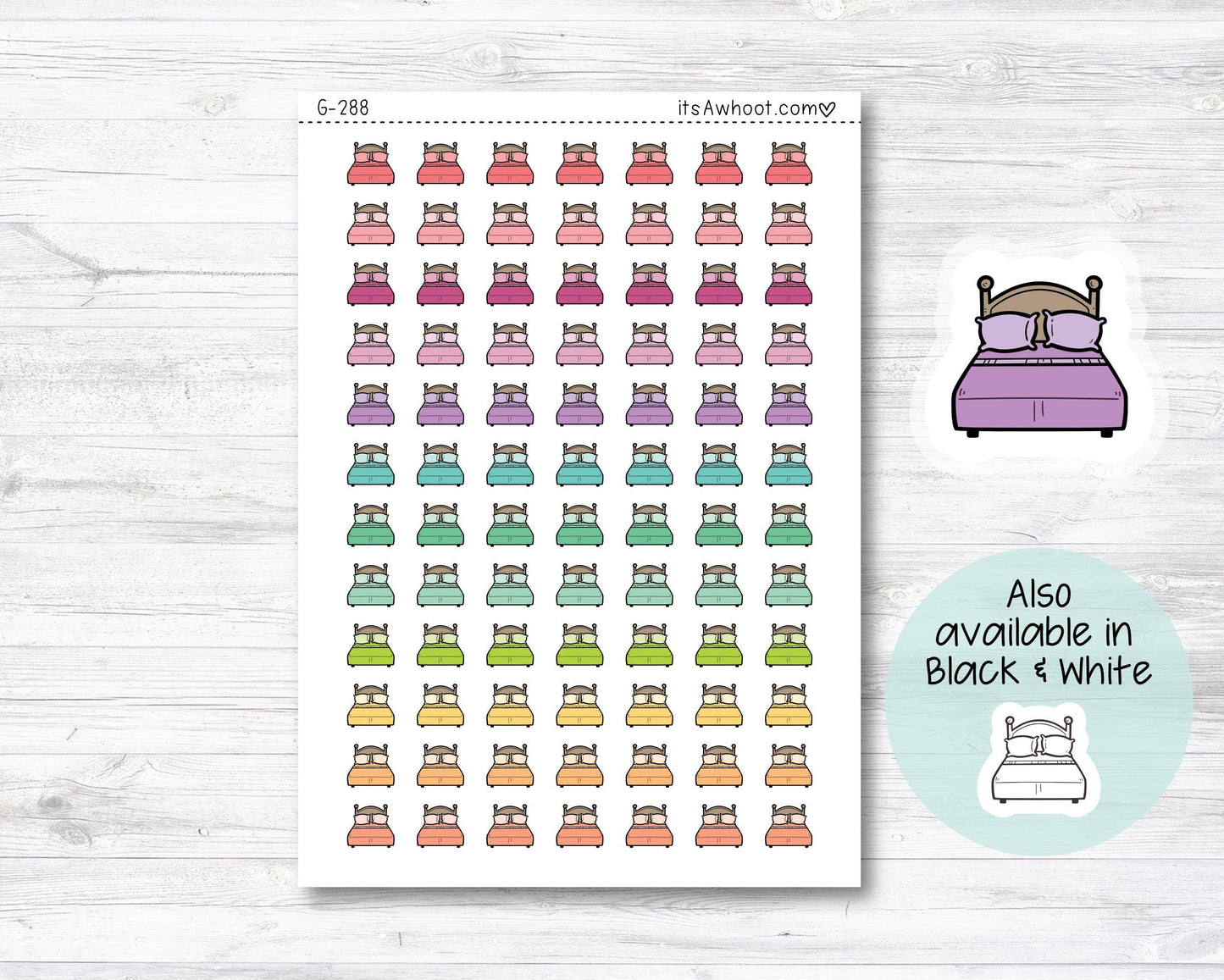 Bed icon Stickers, Change Sheets Planner Stickers, Wash Sheets Sticker, Bed Doodle Stickers (G288)