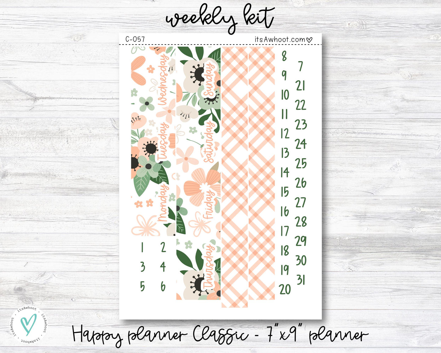 WEEKLY Kit Planner Stickers - "Spring Fever" - Happy Planner CLASSIC / 7"x9" - Vertical (C057)