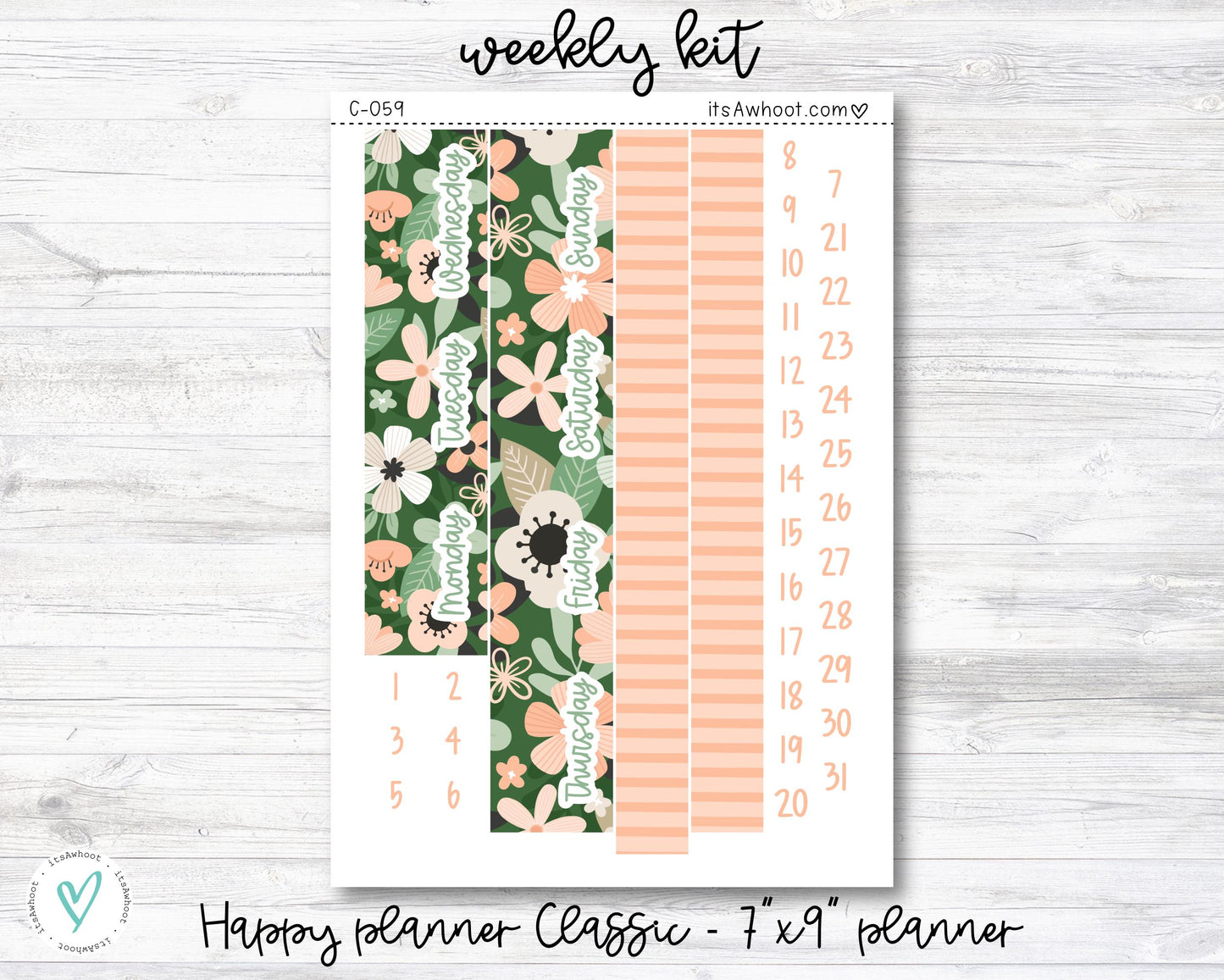 WEEKLY Kit Planner Stickers - "Spring Fever" - Happy Planner CLASSIC / 7"x9" - Vertical (C059)