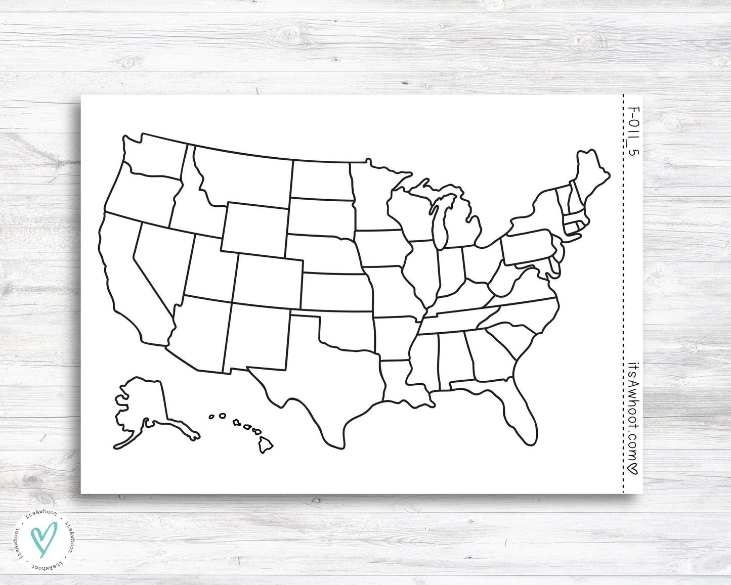 Places I've... USA United States Tracker Map Sticker - Dashboard Sticker (F011)