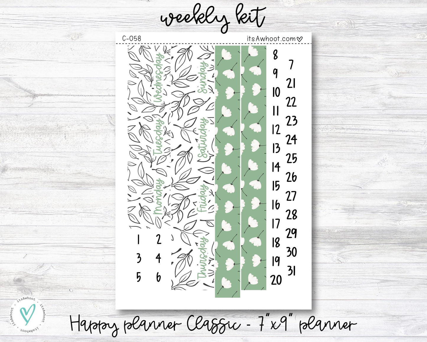 WEEKLY Kit Planner Stickers - "Spring Fever" - Happy Planner CLASSIC / 7"x9" - Vertical (C058)