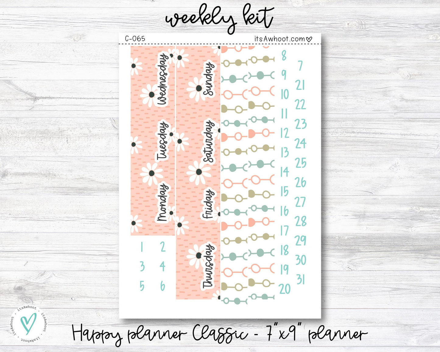 WEEKLY Kit Planner Stickers - "Love, Mom" - Happy Planner CLASSIC / 7"x9" - Vertical (C065)