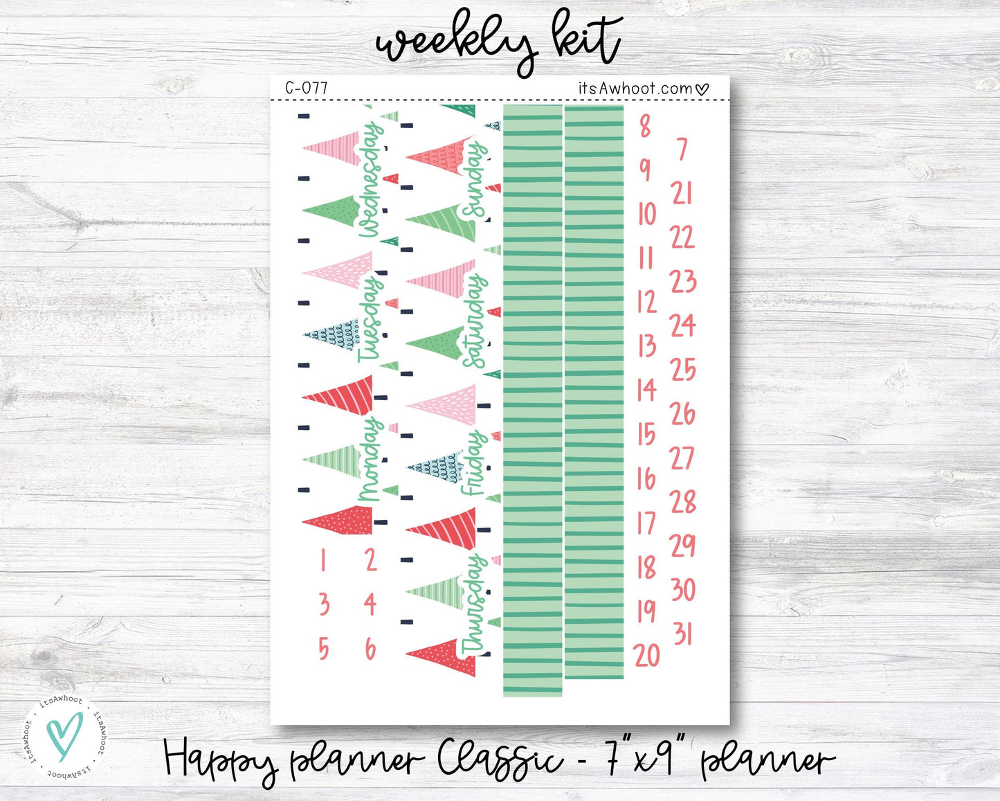 WEEKLY Kit Planner Stickers - "So Sweet" - Happy Planner CLASSIC / 7"x9" - Vertical (C077)