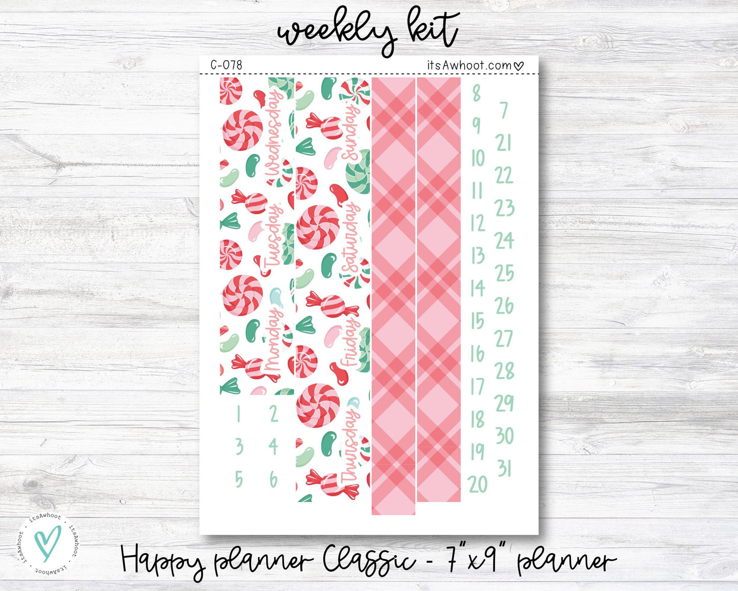 WEEKLY Kit Planner Stickers - "So Sweet" - Happy Planner CLASSIC / 7"x9" - Vertical (C078)