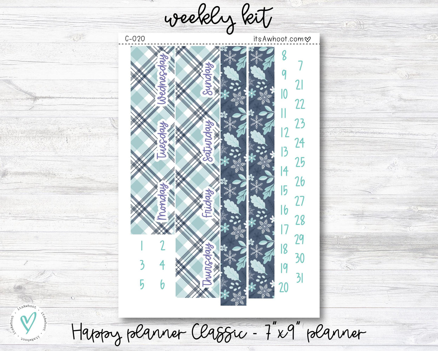 WEEKLY Kit Planner Stickers - "Warm Thoughts" - Happy Planner CLASSIC / 7"x9" - Vertical (C020)