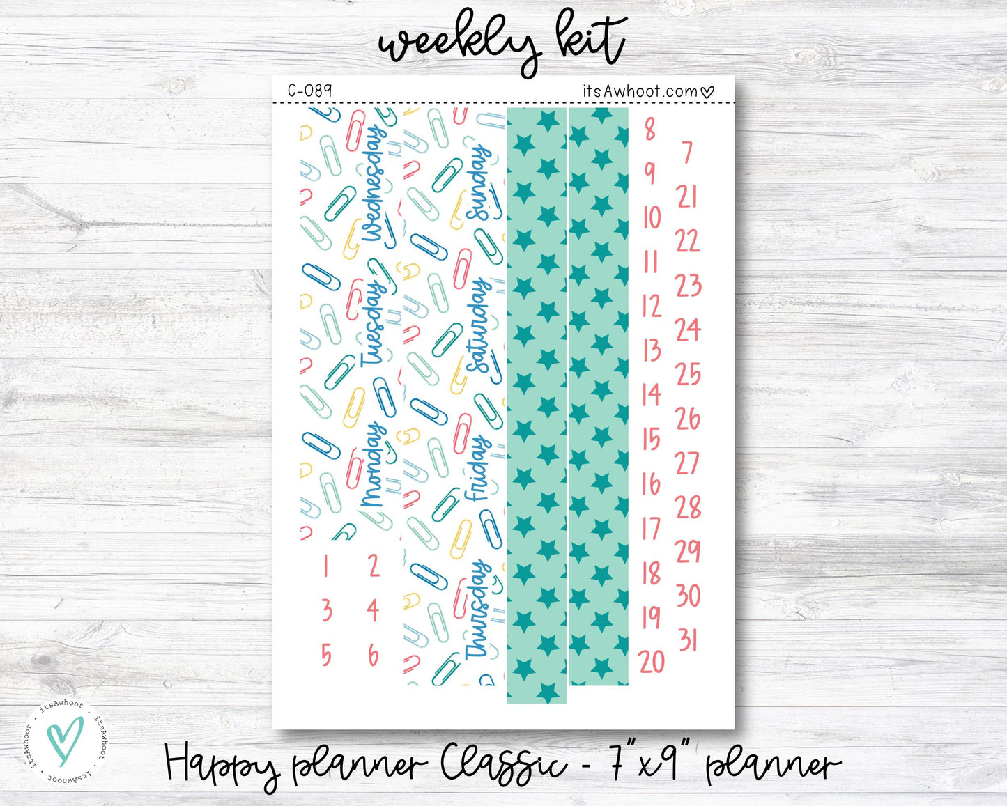 WEEKLY Kit Planner Stickers - "Back to School" - Happy Planner CLASSIC / 7"x9" - Vertical (C089)