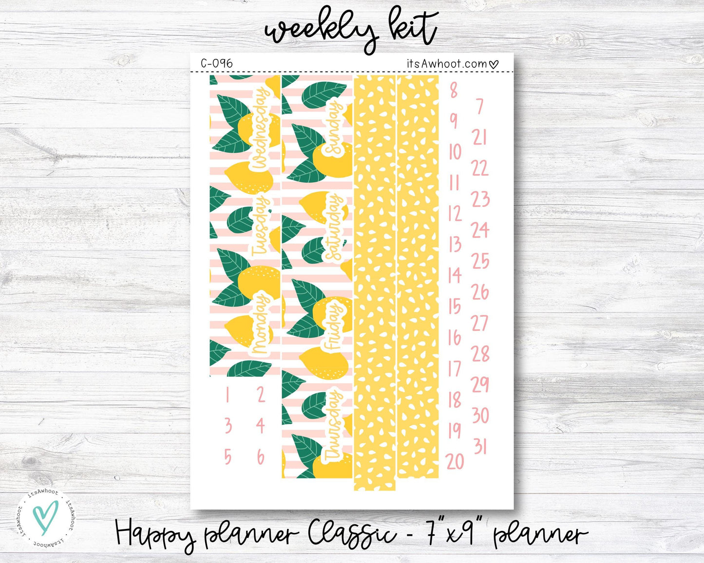 WEEKLY Kit Planner Stickers - "Summer Squeeze" - Happy Planner CLASSIC / 7"x9" - Vertical (C096)