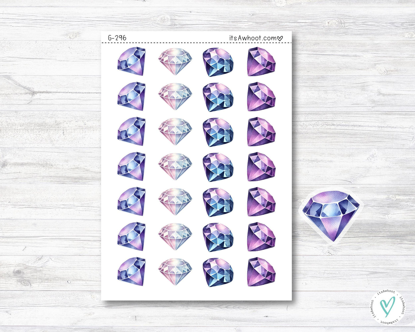 DIAMOND / GEM / RHINESTONE Stickers, Diamond Painting Clipart (G296)