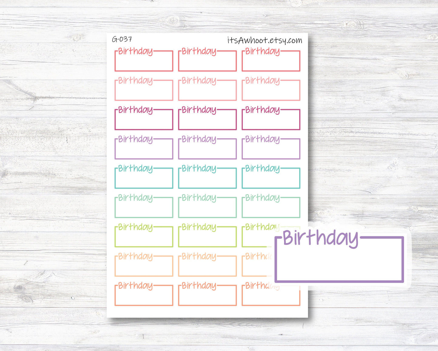 Birthday Planner Stickers (G037)