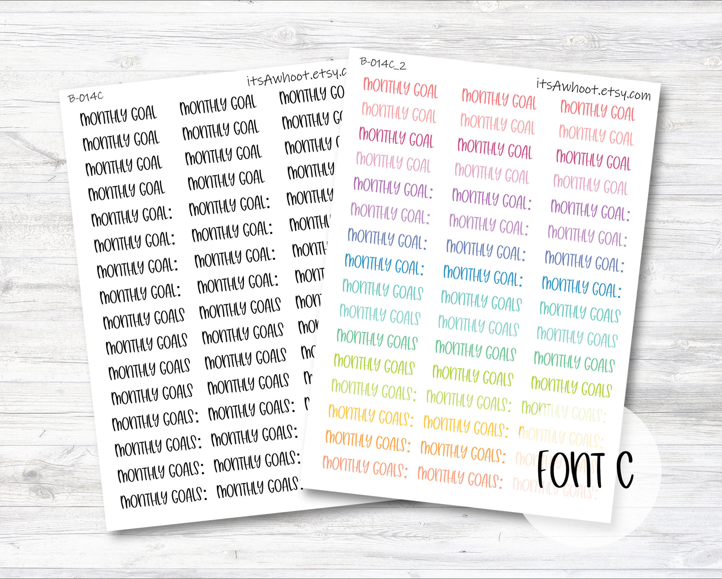 Monthly Goals Stickers (B014)
