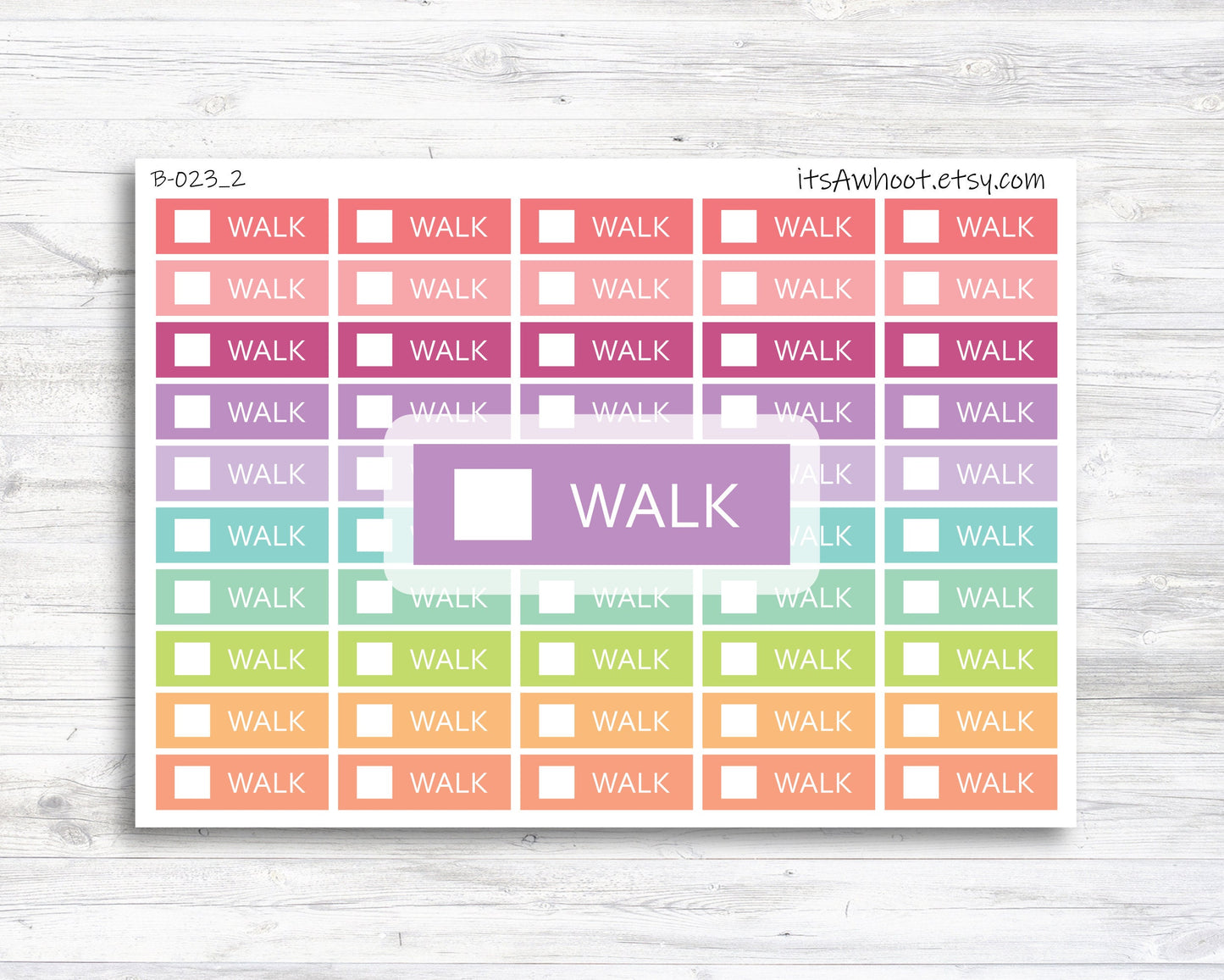 Walk Check Off Tracker Stickers - Small Label (B023_2)