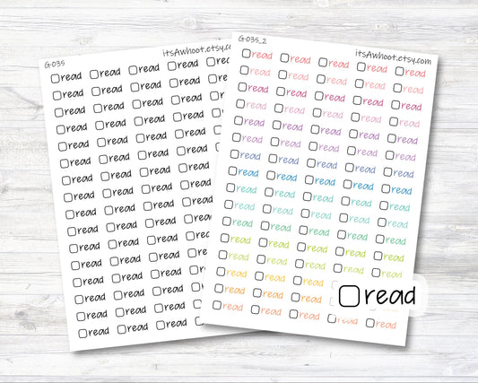 Read Script Stickers with Checkbox Planner Stickers (G035)