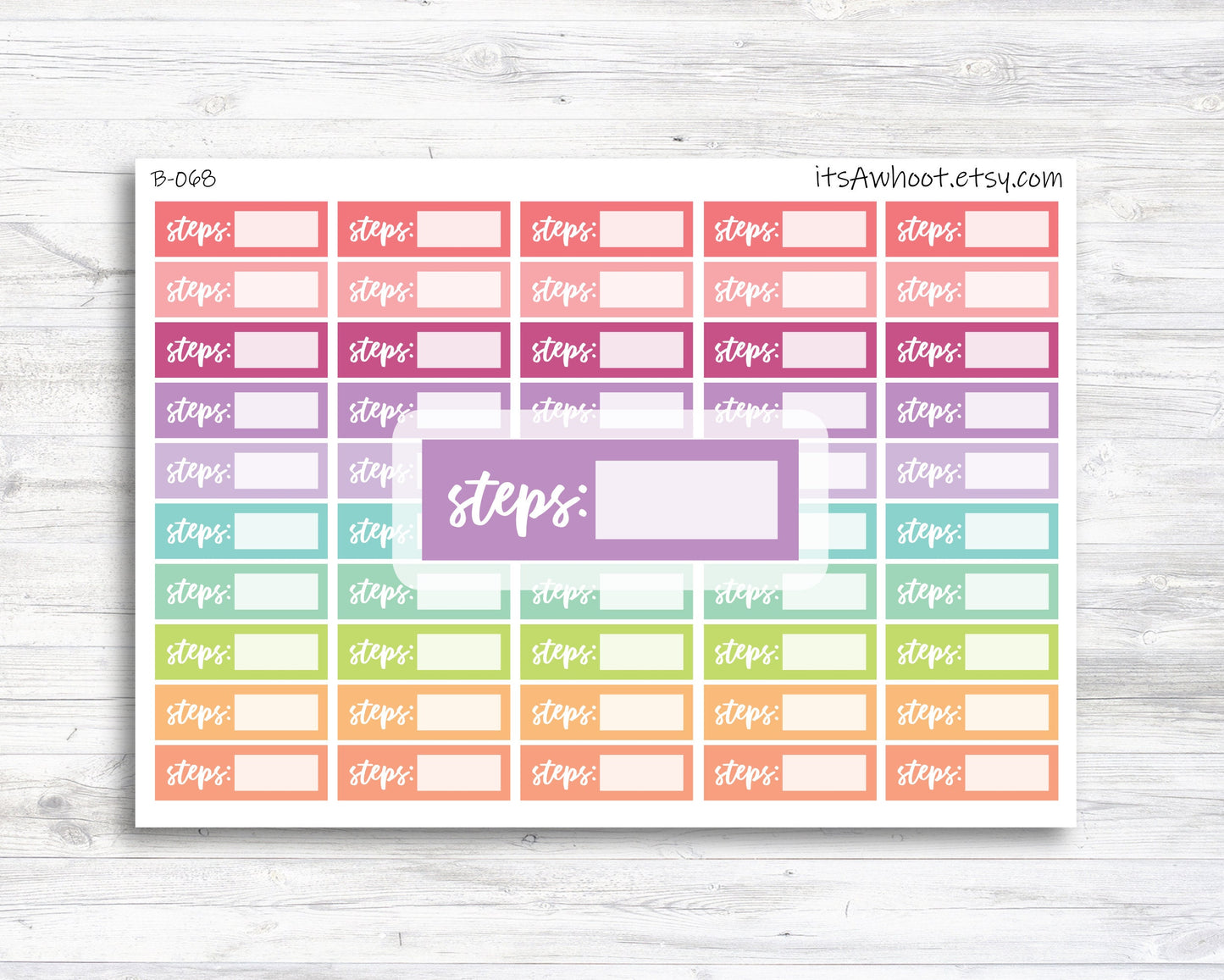 Steps Stickers - Small Labels (B068)