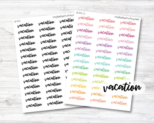 Vacation Script Planner Stickers (G012)