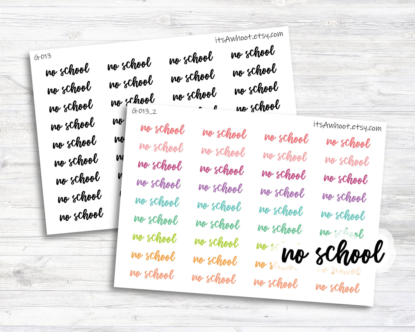 No School Script Planner Stickers (G013)