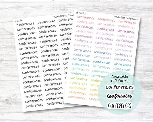 Conferences Script Planner Stickers (G026)