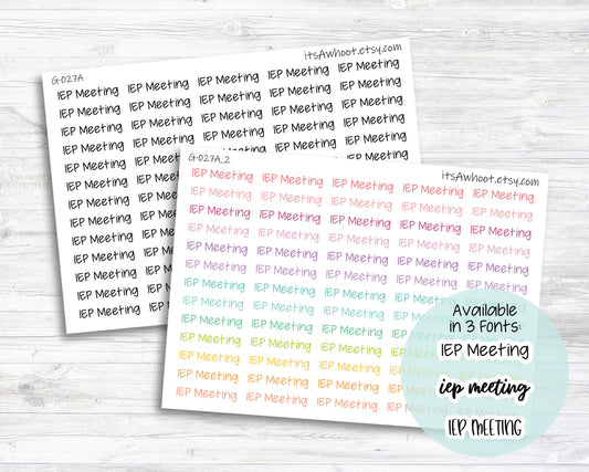 IEP Meeting Script Planner Stickers (G027)