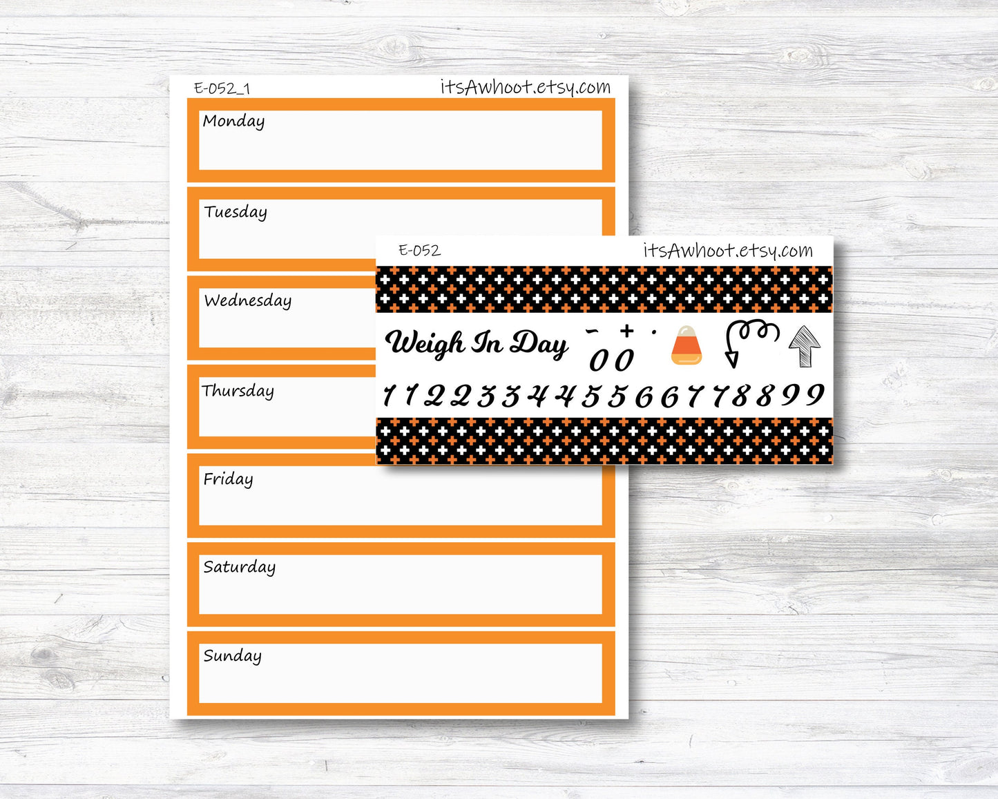 October Kit, Halloween, Weight Loss Planner Stickers (B105)