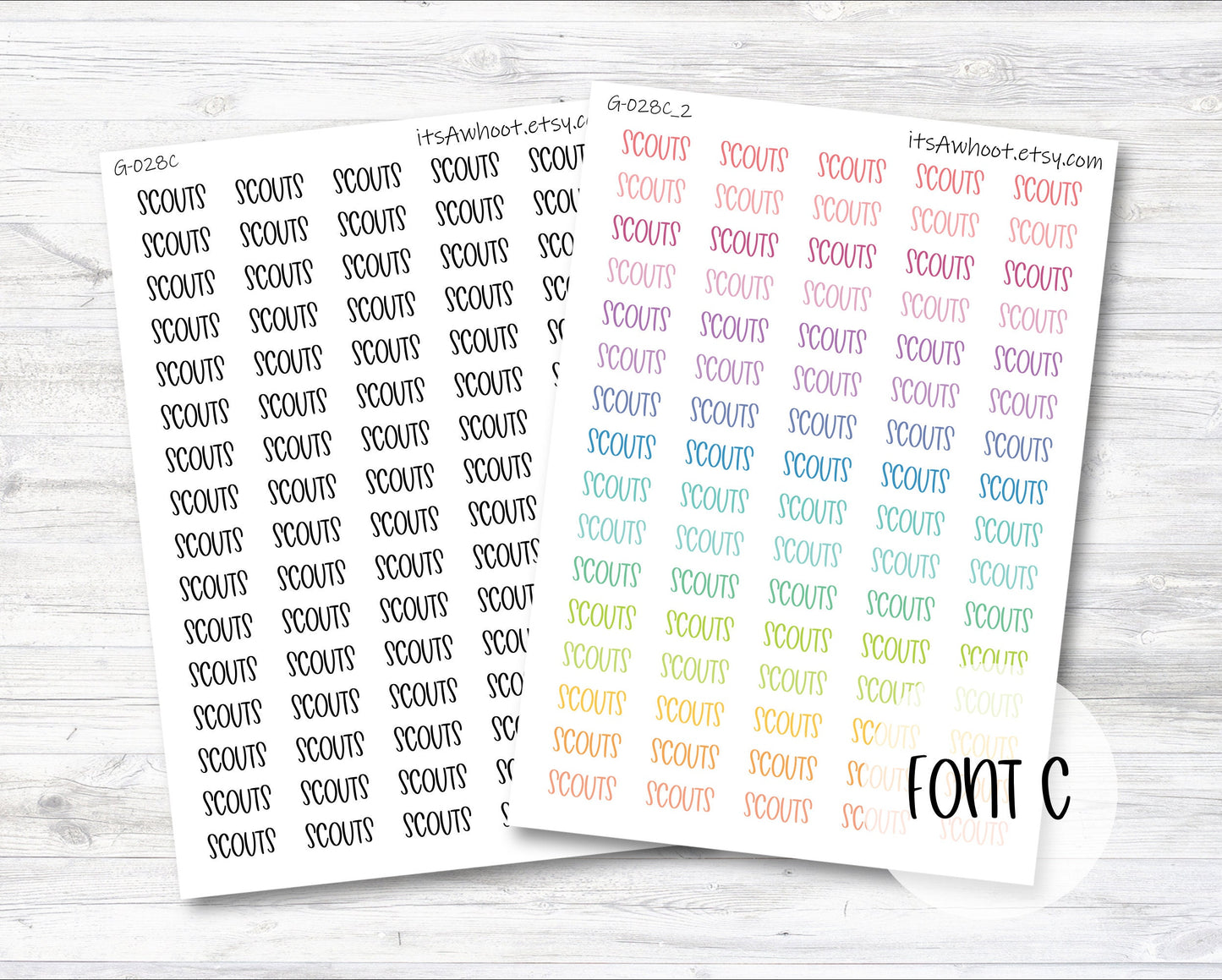 Scouts Script Planner Stickers (G028)