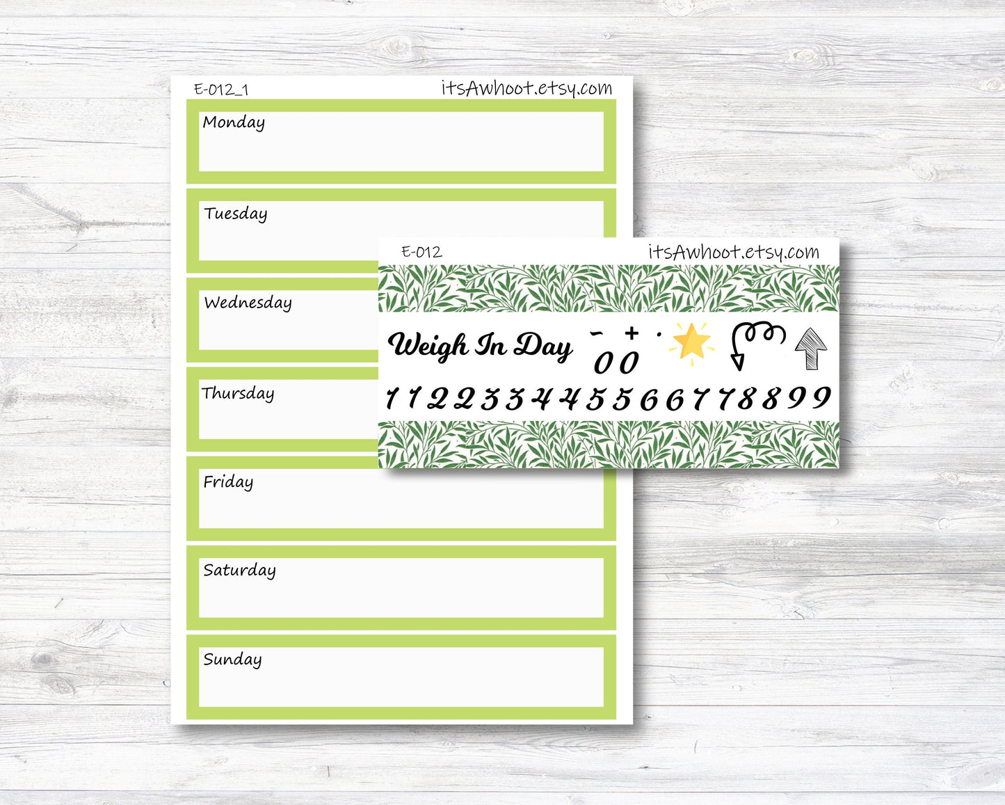 Tropical Kit, Weight Loss Planner Stickers (E009)