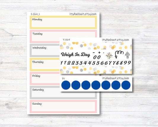 New Years Kit, Weight Loss Planner Stickers  (E064_1/2)