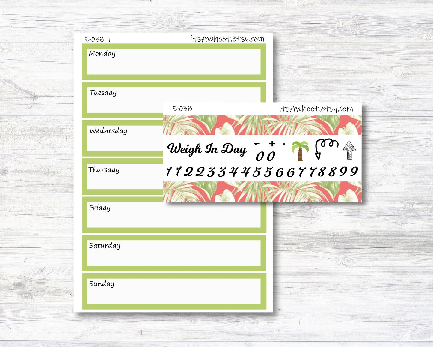 Summer Tropical Kit, Weight Loss Planner Stickers (B076)