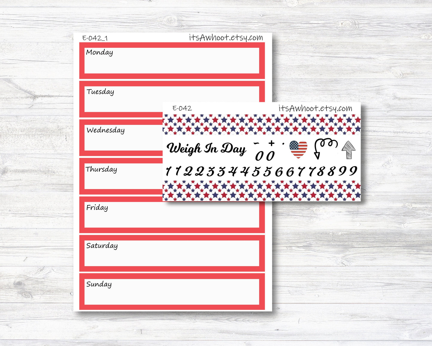 July Kit, Summer 4th of July, Weight Loss Planner Stickers (B092)