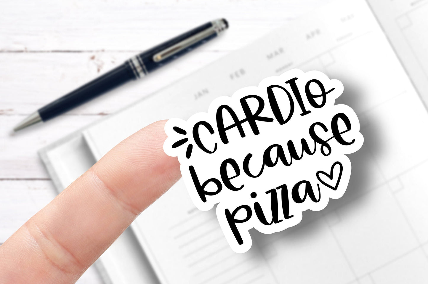 Cardio Because Pizza Individual Sticker / Single Sticker (B181_2)