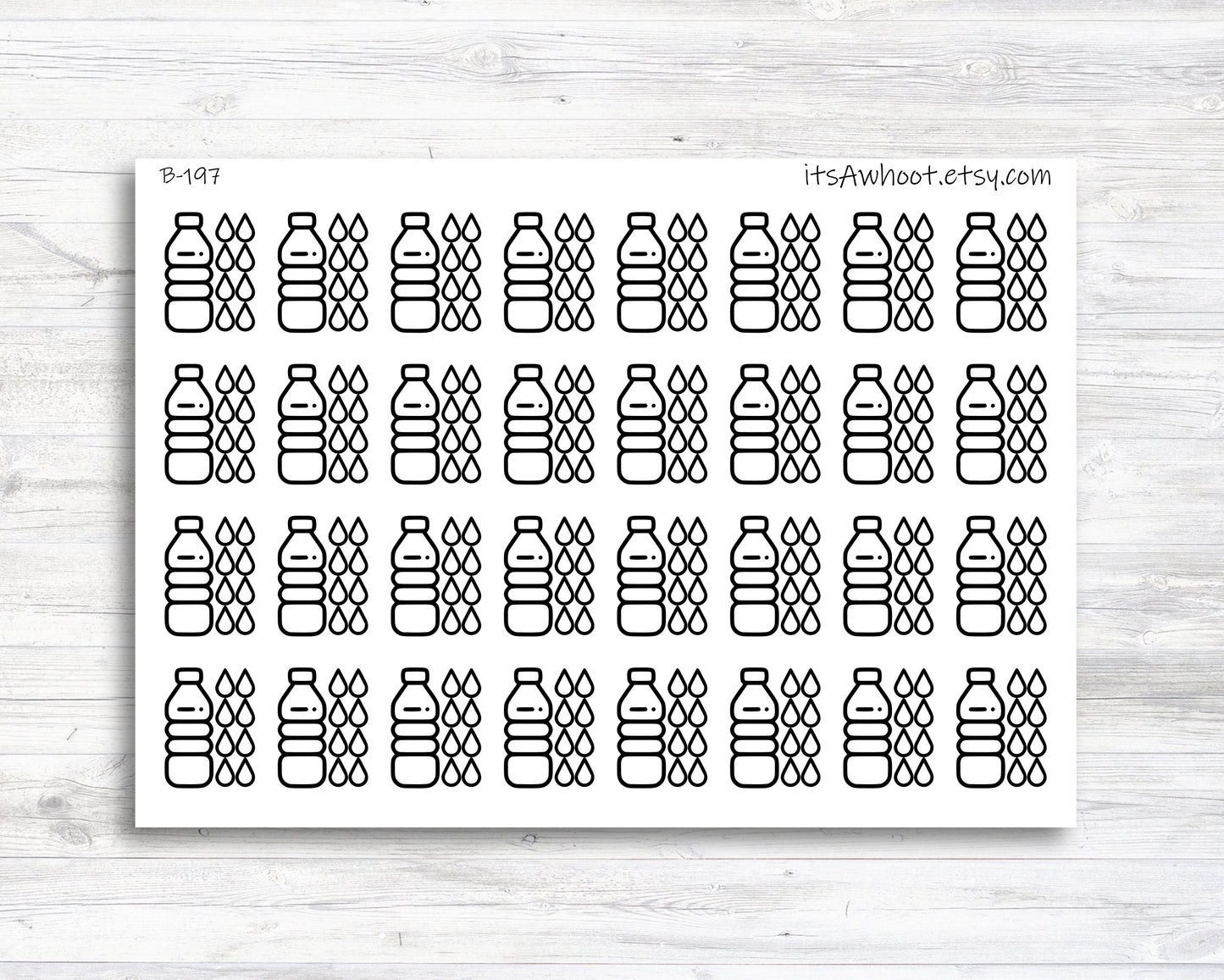 Hydrate Water Bottle Tracker Stickers (B197)