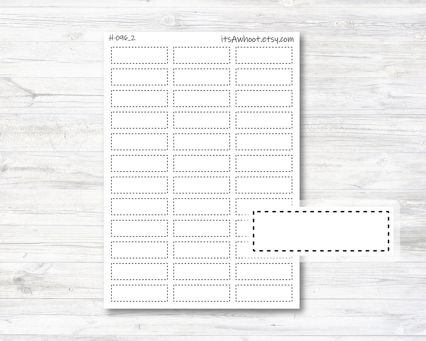 Quarter Blank Dash Box Label - .5", Medium Box Label Planner Sticker (H096_2)