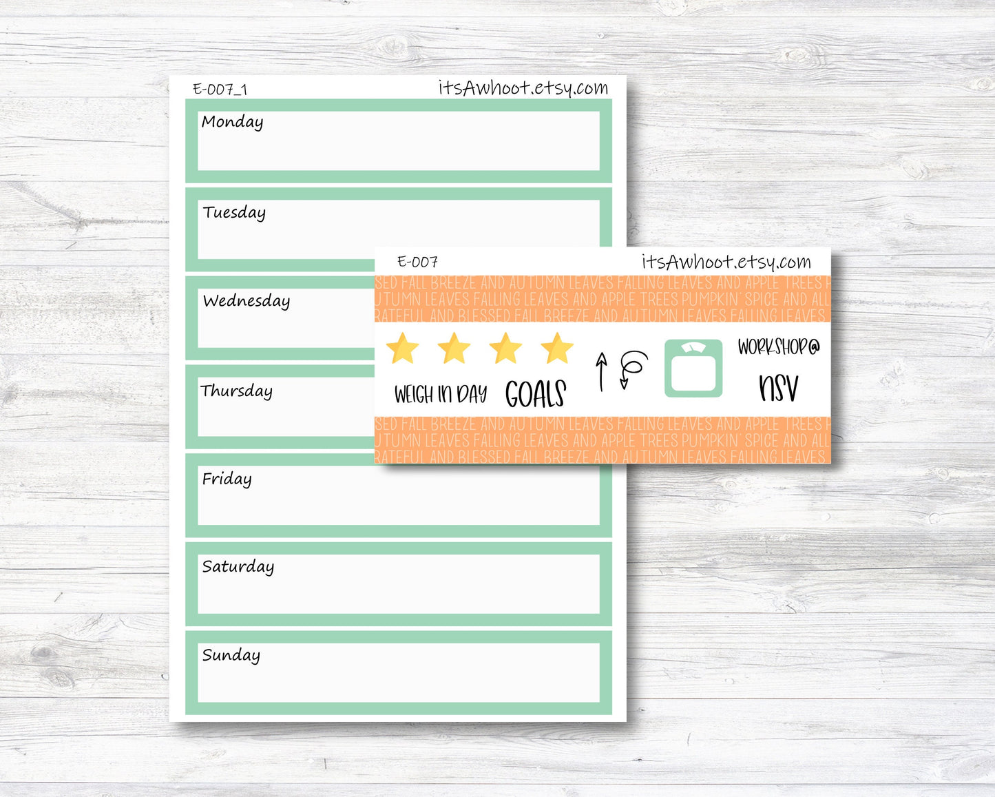 September Kit, Fall / Pumpkin Spice, Weight Loss Planner Stickers (B209-September2)