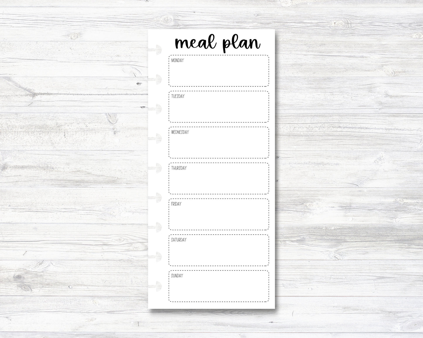 Meal Plan Happy Planner Insert - Half Sheet - Classic Size (M002)