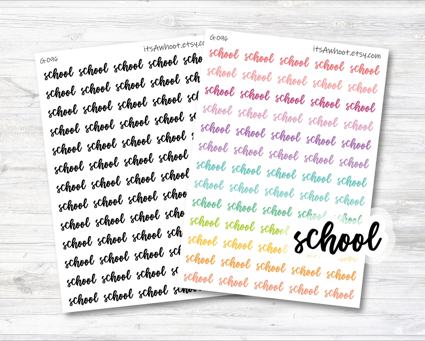 School Script Planner Stickers (G096)