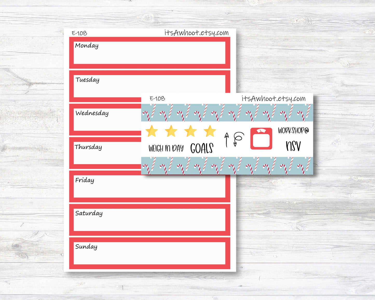 December Kit, Christmas / Winter, Weight Loss Planner Stickers (B226-December2)