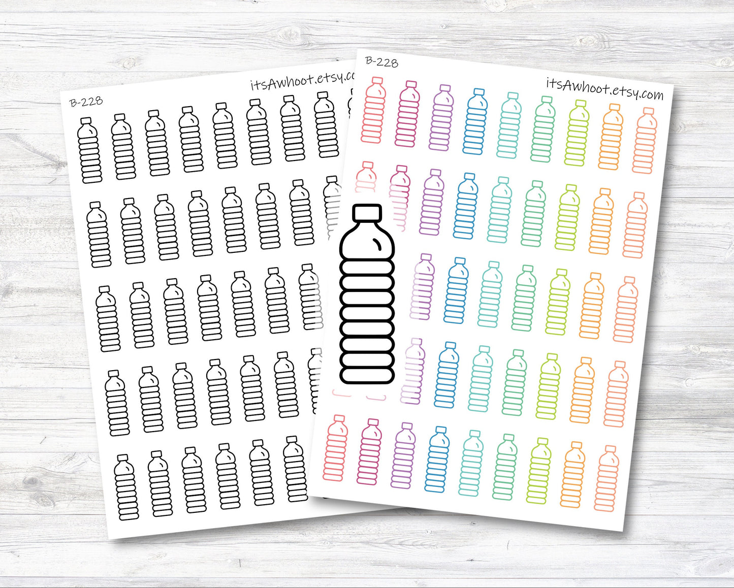 Water Tracker Stickers, Hydrate Planner Stickers, Hydration Tracking Planner Stickers, Water Bottle Sticker (B228)