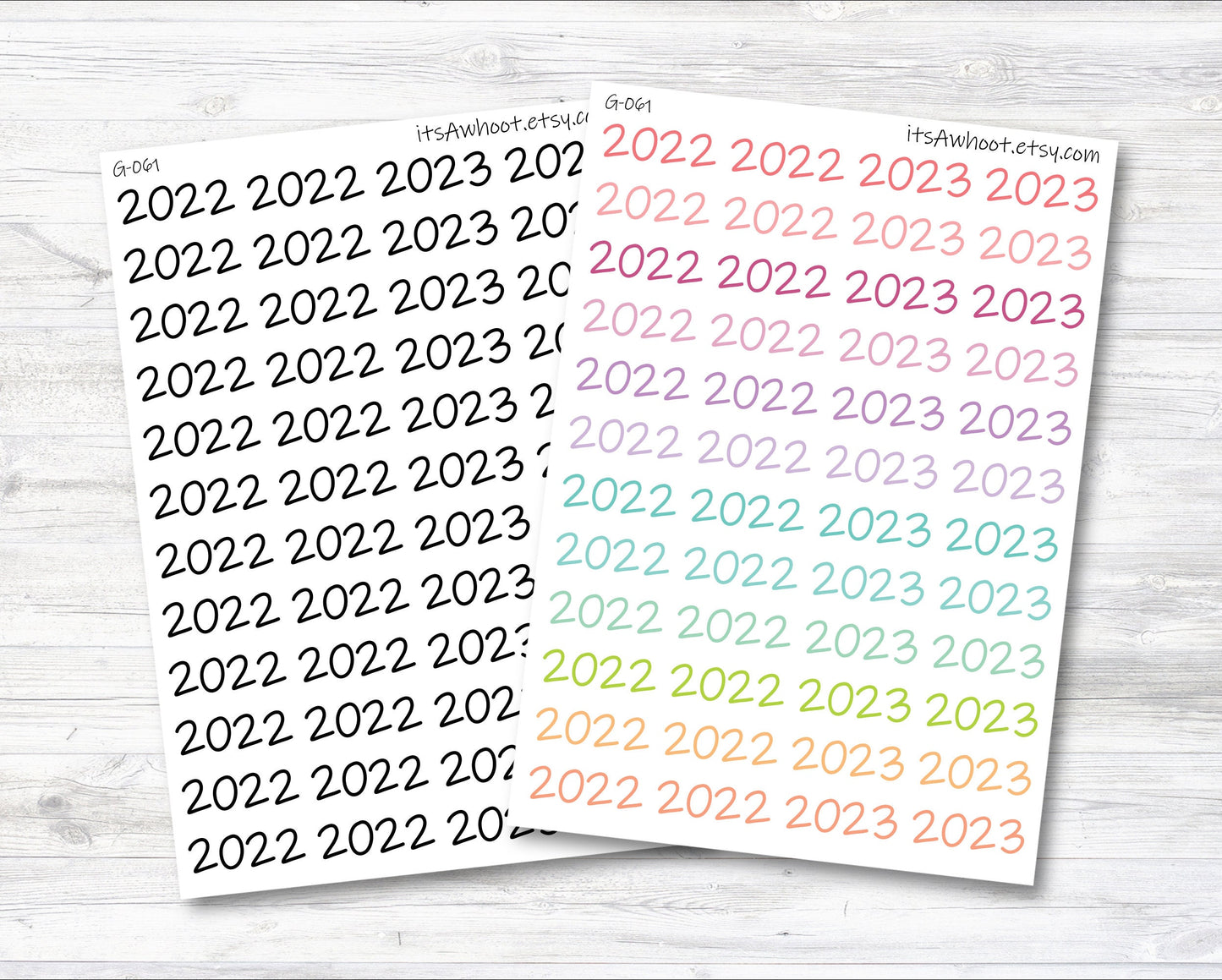 Year Script Planner Stickers - 2022 / 2023 (G061)