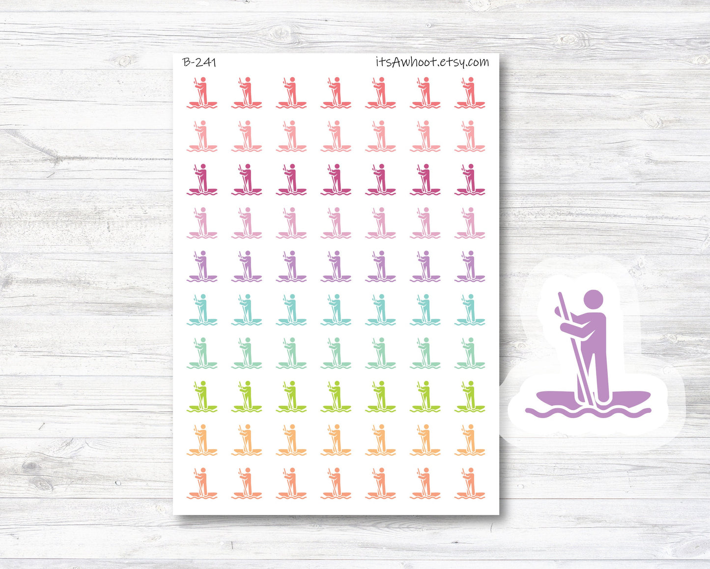 Stand Up Paddleboard Planner Stickers, Stand Up Paddleboard Stickers (B241)