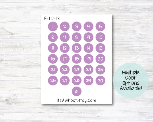Date Dots Planner Stickers (G117)