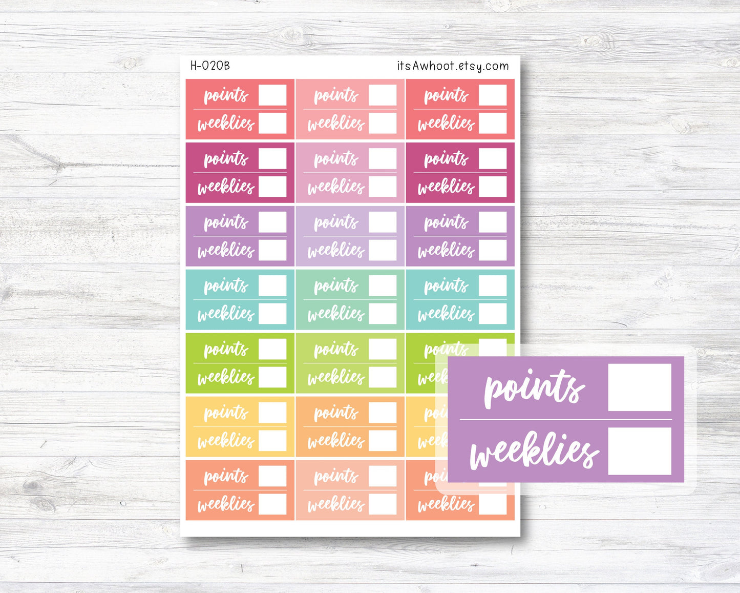 Points Stickers, Weeklies Stickers (H020B)