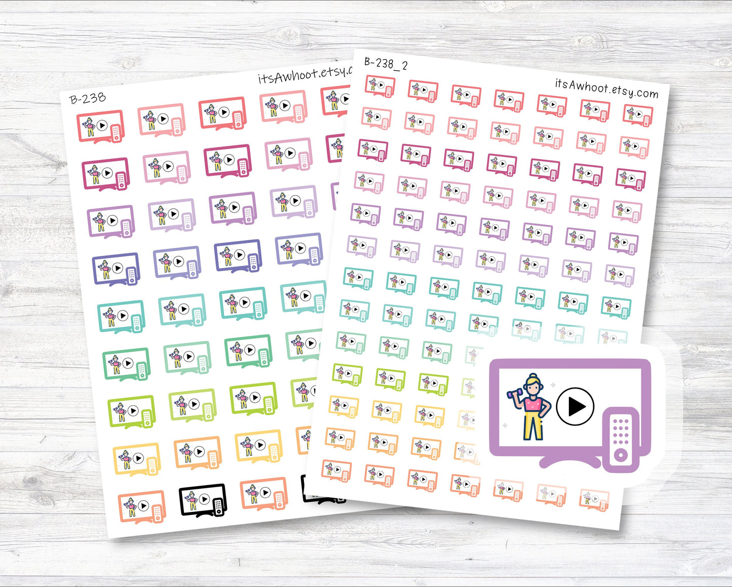 Workout Video Planner Stickers (B238)