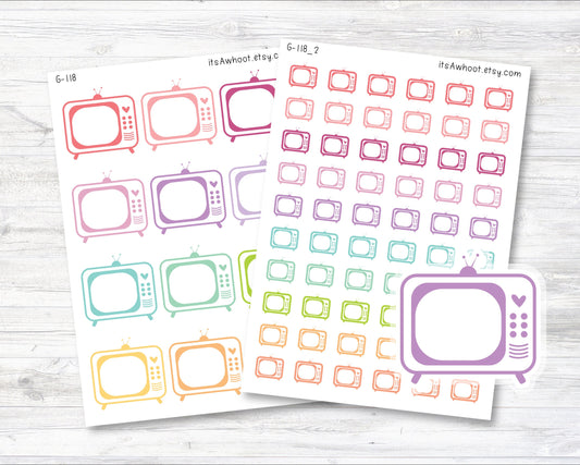 TV Planner Sticker, Retro TV Stickers (G118)