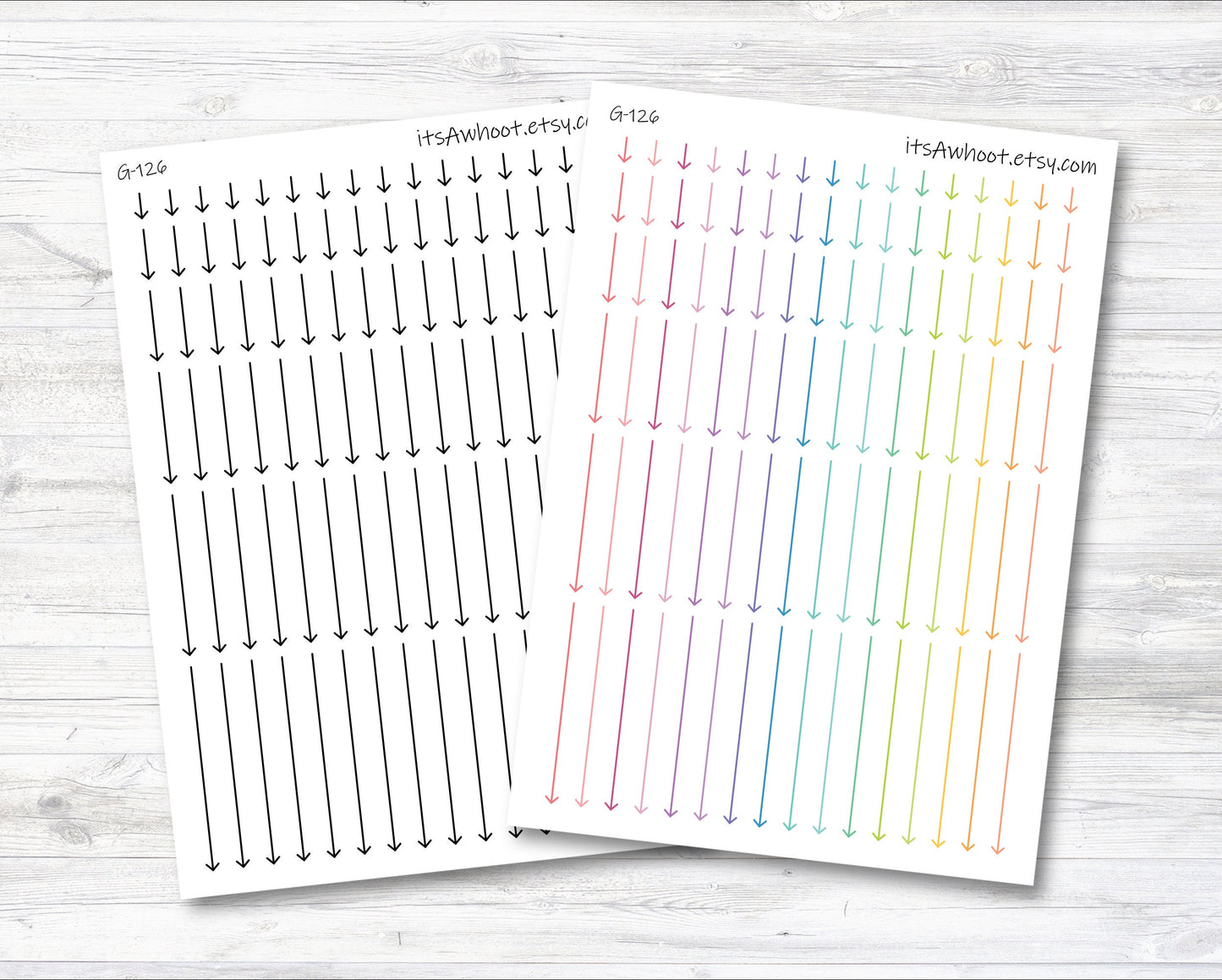 Skinny Arrow Planner Stickers - Varied Sizes (G126)