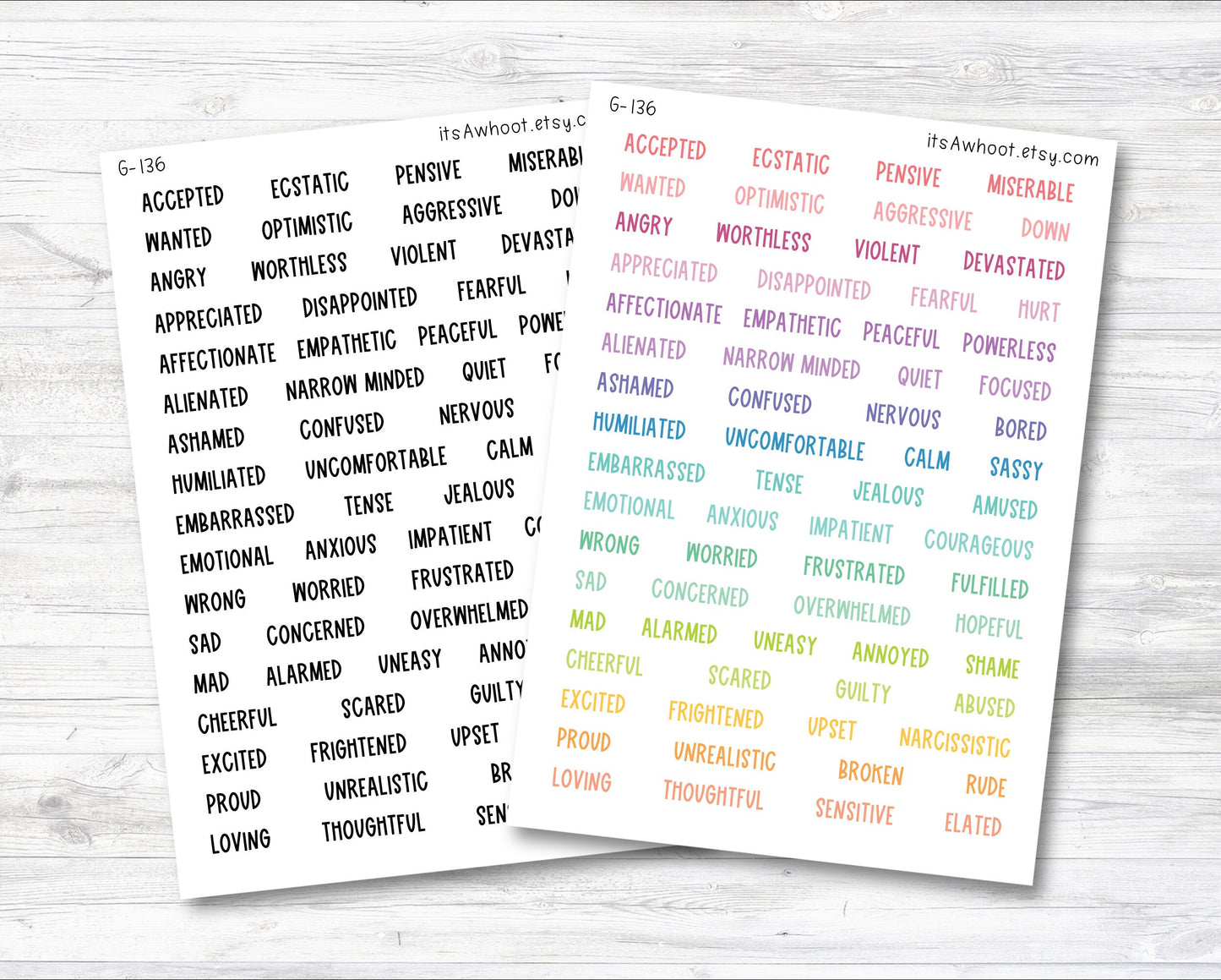 Emotion Script Stickers (G136)